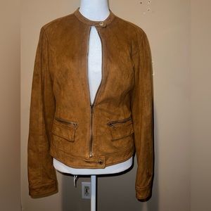 G by Guess Suede Velour Zip up Jacket with pockets